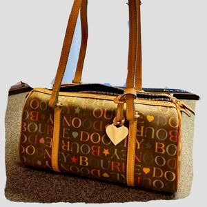 Dooney & Bourke Branded Shoulder Bag Barrel Purse Multi Color